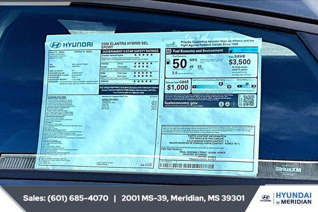 new 2026 Hyundai ELANTRA HEV car, priced at $27,706