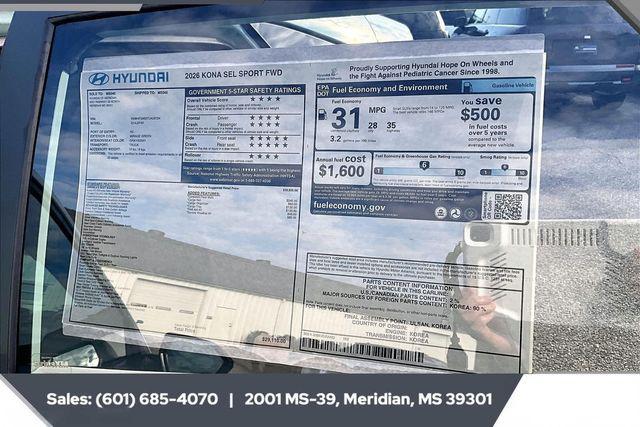 new 2026 Hyundai Kona car, priced at $27,011