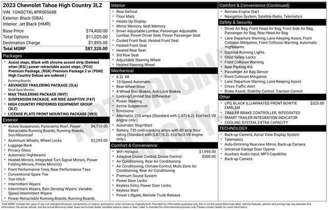 used 2023 Chevrolet Tahoe car, priced at $63,997