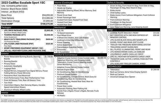 used 2023 Cadillac Escalade car, priced at $65,177