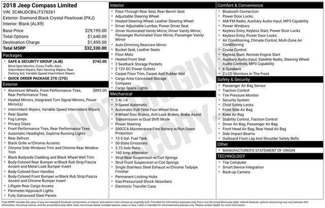 used 2018 Jeep Compass car, priced at $16,079