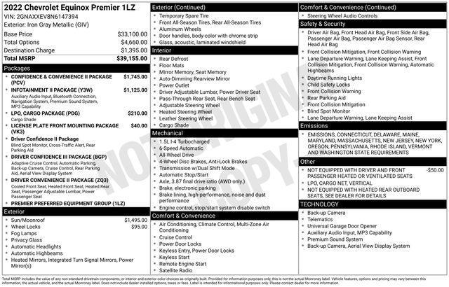 used 2022 Chevrolet Equinox car, priced at $23,099