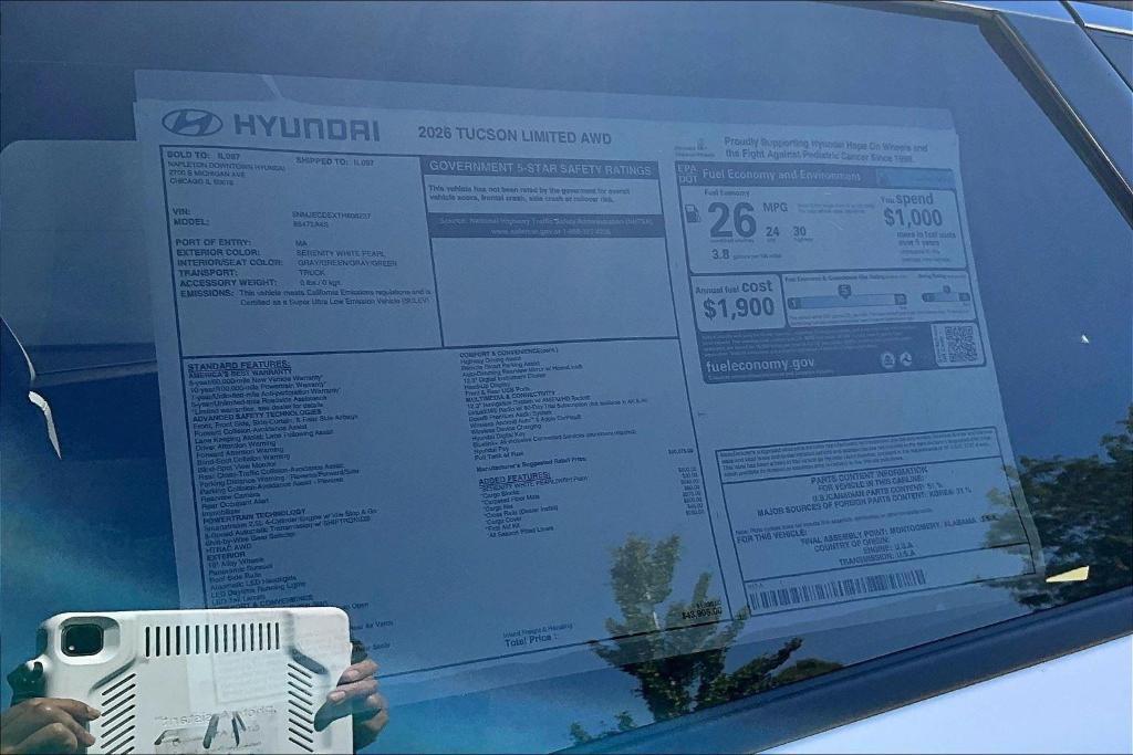 new 2026 Hyundai Tucson car, priced at $40,710
