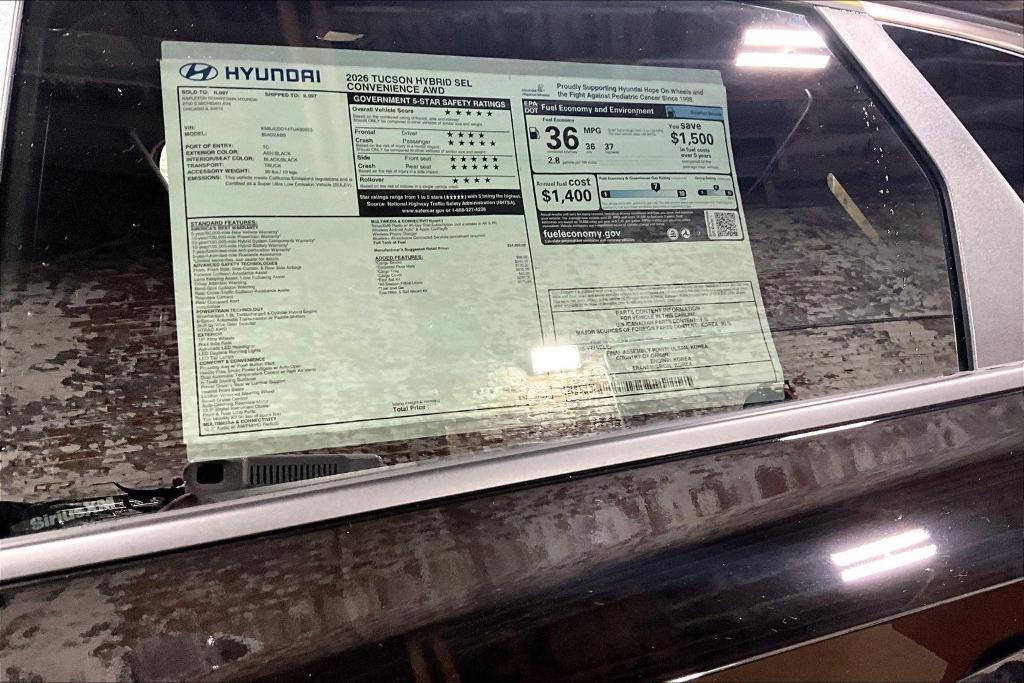 new 2026 Hyundai TUCSON Hybrid car, priced at $36,618