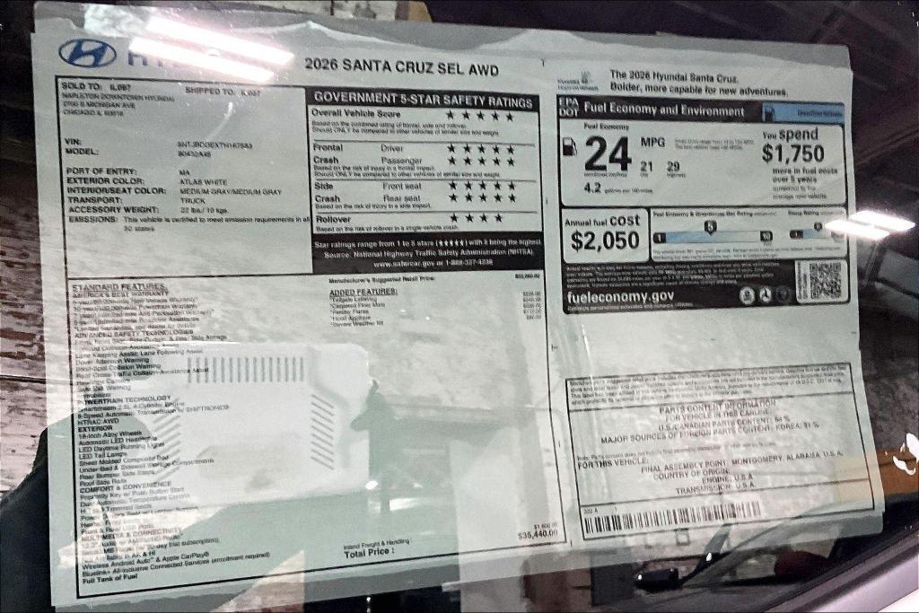 new 2026 Hyundai SANTA CRUZ car, priced at $32,564