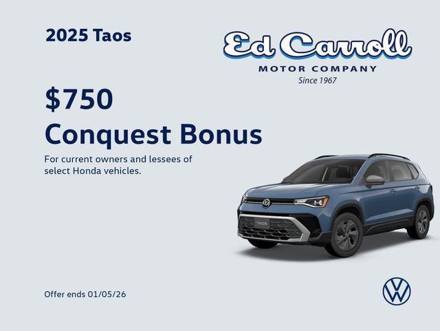 new 2025 Volkswagen Taos car, priced at $26,499