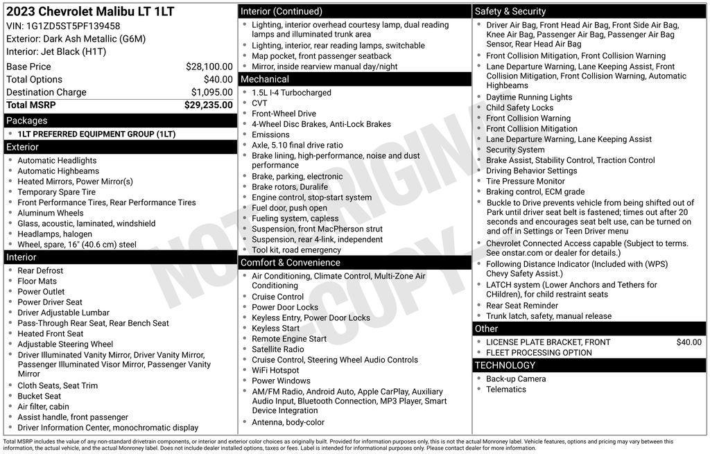 used 2023 Chevrolet Malibu car, priced at $15,974