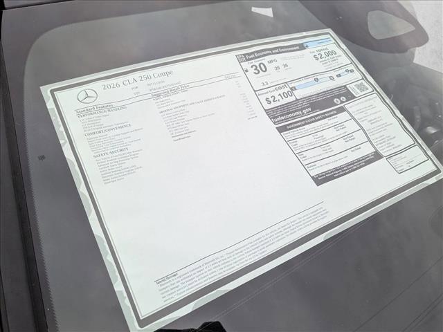 new 2026 Mercedes-Benz CLA 250 car, priced at $47,045