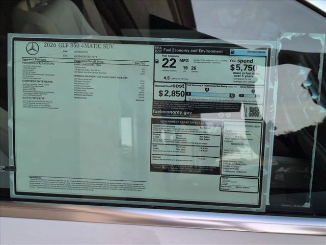 new 2026 Mercedes-Benz GLE 350 car, priced at $69,315