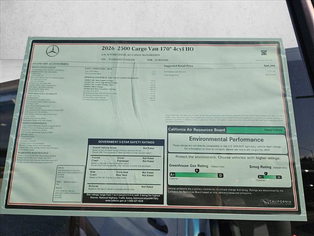 new 2026 Mercedes-Benz Sprinter 2500 car, priced at $68,595