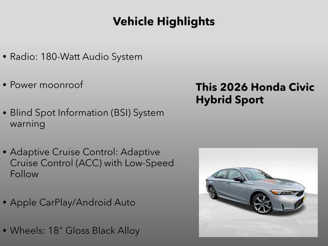 new 2026 Honda Civic Hybrid car, priced at $34,045