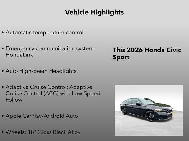 new 2026 Honda Civic car, priced at $29,520