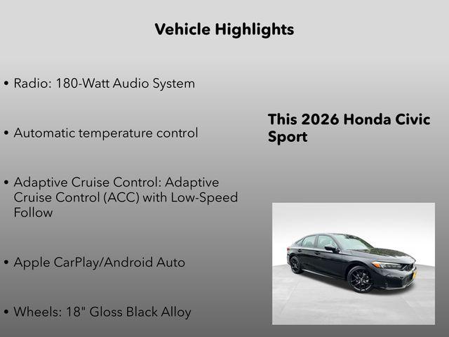 new 2026 Honda Civic car, priced at $28,090