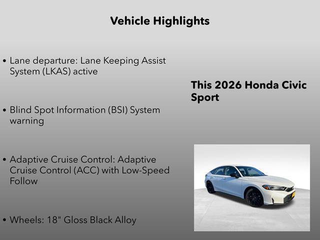 new 2026 Honda Civic car, priced at $28,495
