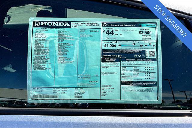 new 2025 Honda Accord Hybrid car, priced at $34,497