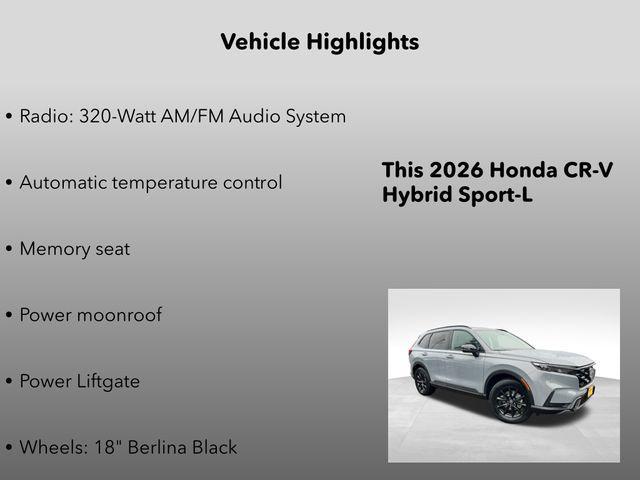 new 2026 Honda CR-V Hybrid car, priced at $39,495