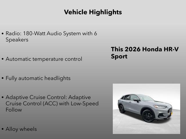 new 2026 Honda HR-V car, priced at $31,905