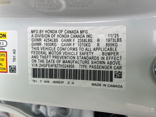 new 2026 Honda Civic Hybrid car, priced at $30,945