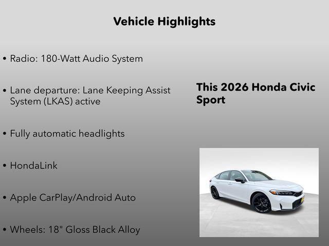 new 2026 Honda Civic car, priced at $29,745