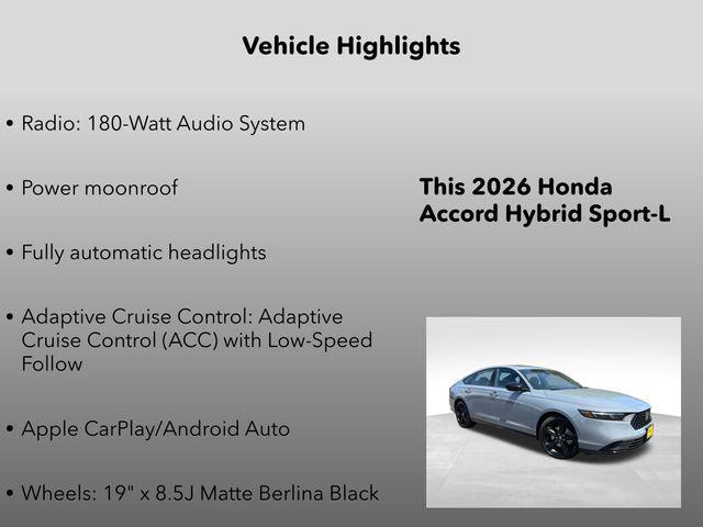 new 2026 Honda Accord Hybrid car, priced at $37,345