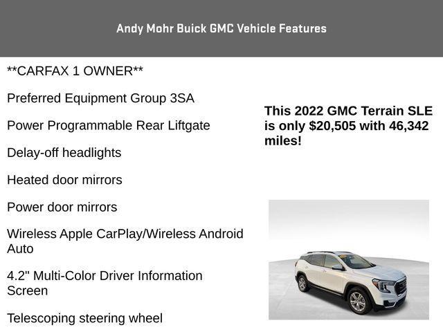 used 2022 GMC Terrain car, priced at $20,505