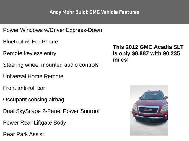 used 2012 GMC Acadia car, priced at $8,887
