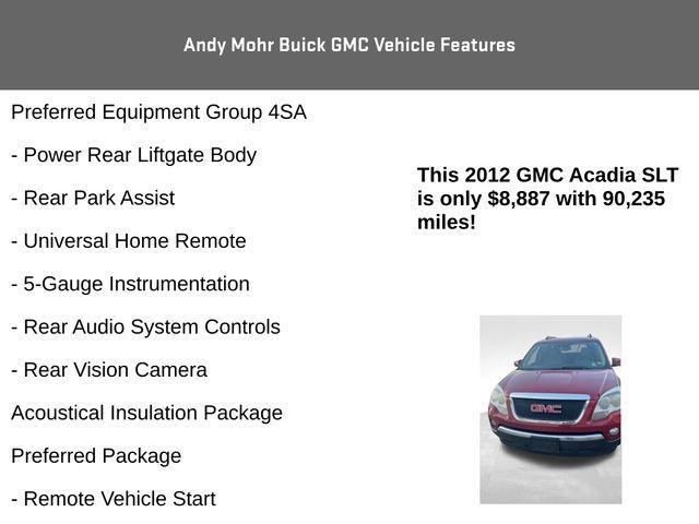 used 2012 GMC Acadia car, priced at $8,887