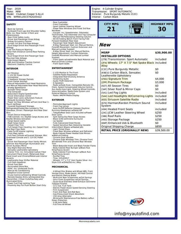 used 2019 MINI Clubman car, priced at $16,985