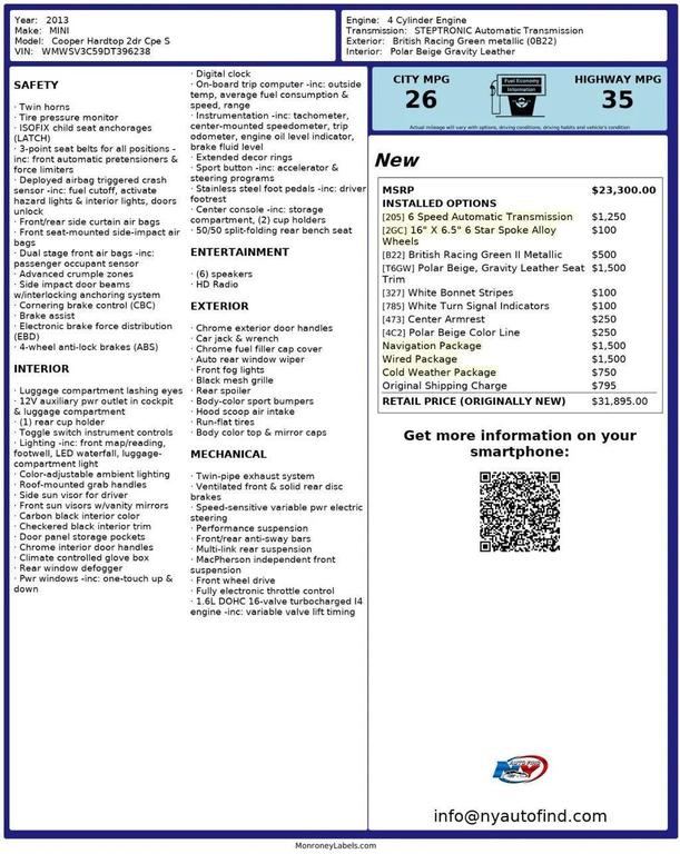 used 2013 MINI Hardtop car, priced at $7,985