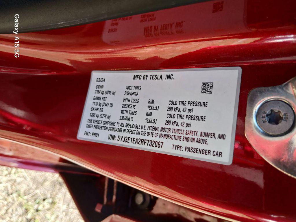 used 2024 Tesla Model 3 car, priced at $31,307