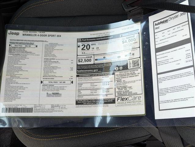 new 2026 Jeep Wrangler car, priced at $48,199