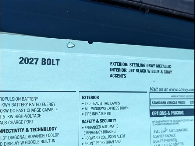 new 2027 Chevrolet Bolt car, priced at $28,050