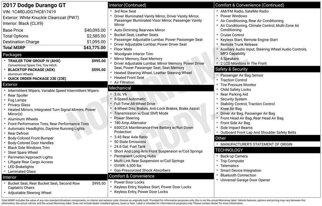 used 2017 Dodge Durango car, priced at $8,700