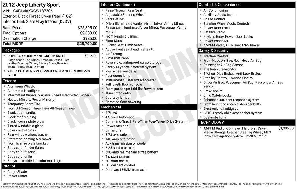 used 2012 Jeep Liberty car, priced at $4,132