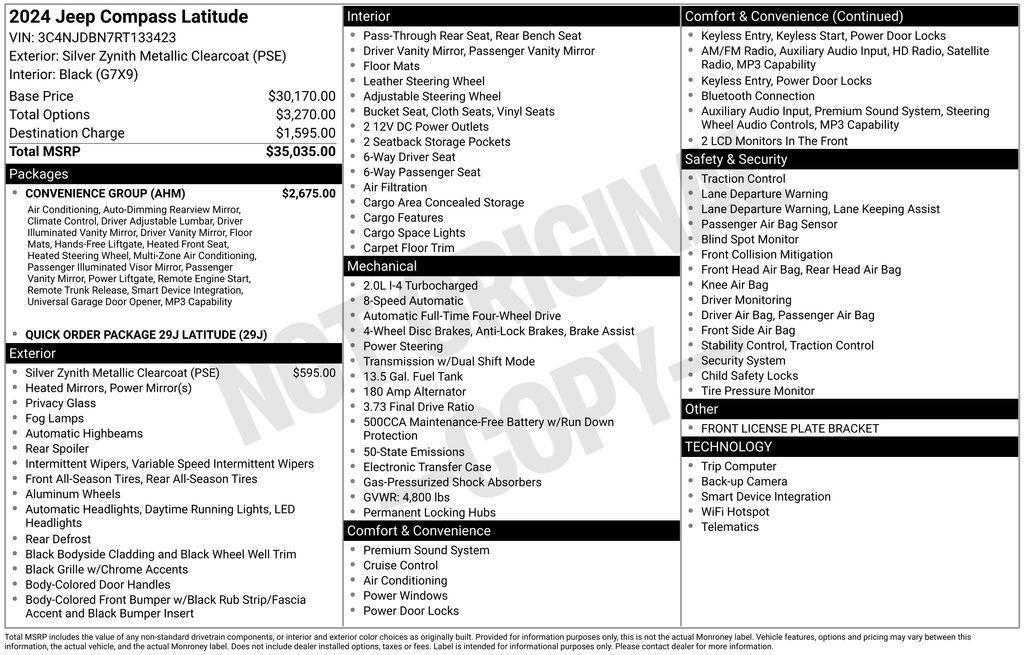 used 2024 Jeep Compass car, priced at $23,000