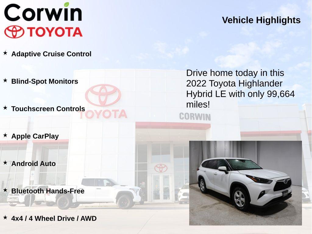 used 2022 Toyota Highlander Hybrid car, priced at $27,902