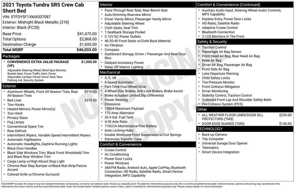 used 2021 Toyota Tundra car