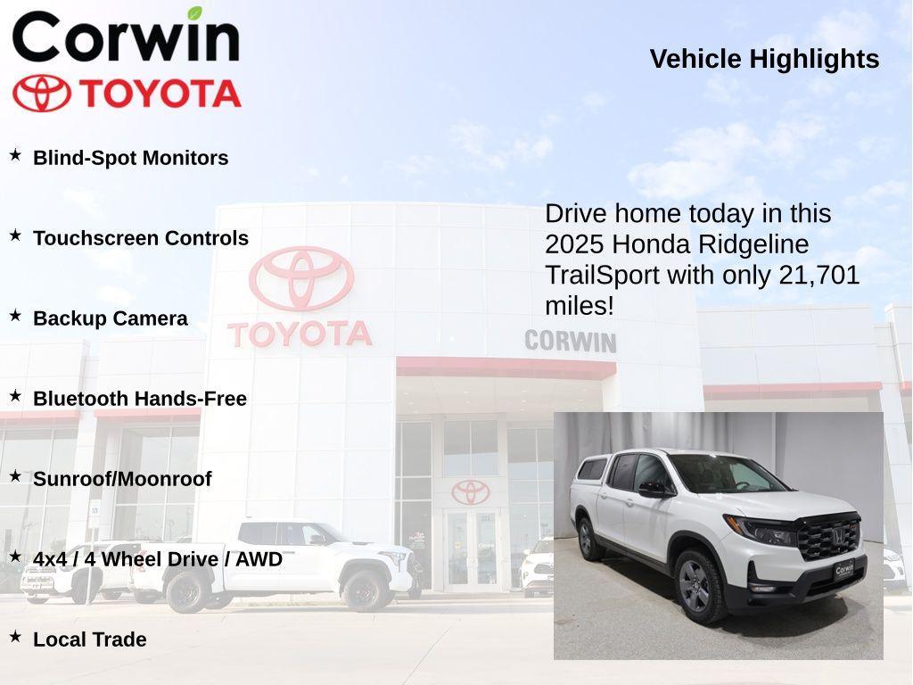 used 2025 Honda Ridgeline car, priced at $37,648