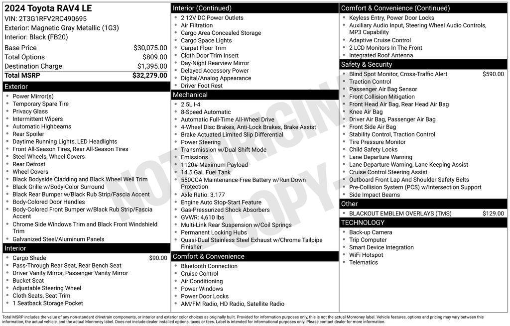 used 2024 Toyota RAV4 car, priced at $31,833