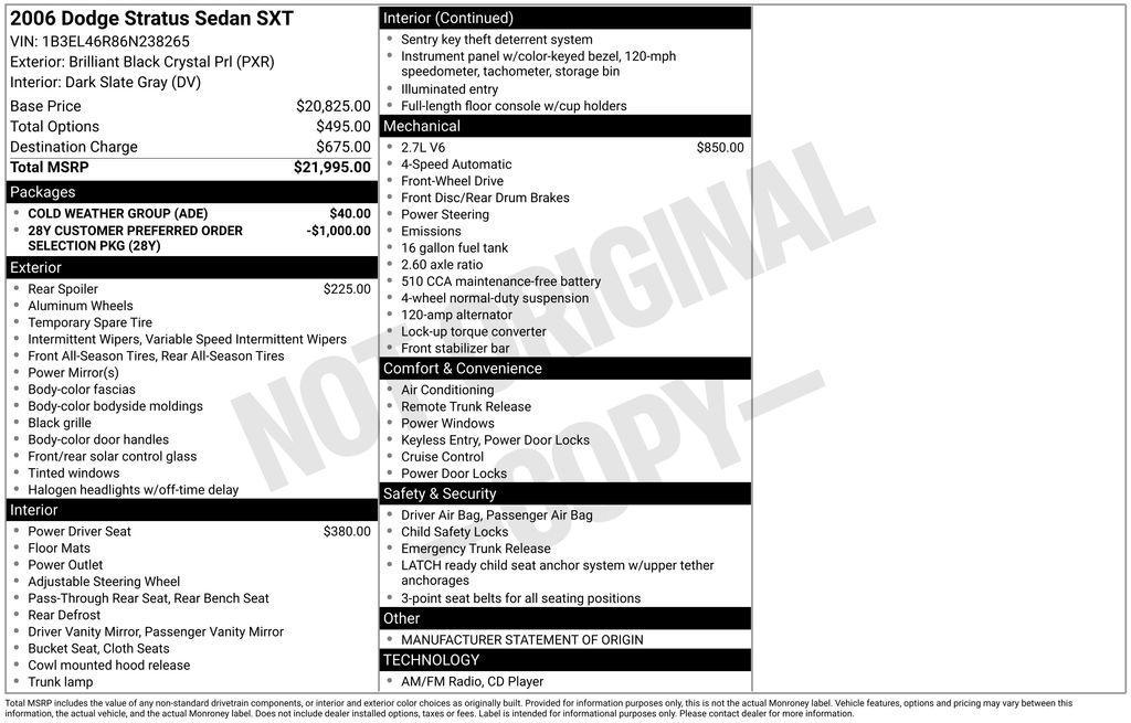 used 2006 Dodge Stratus car