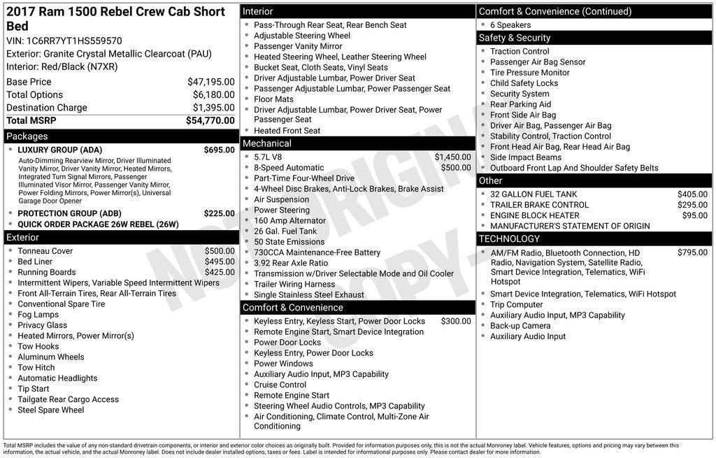 used 2017 Ram 1500 car, priced at $22,427