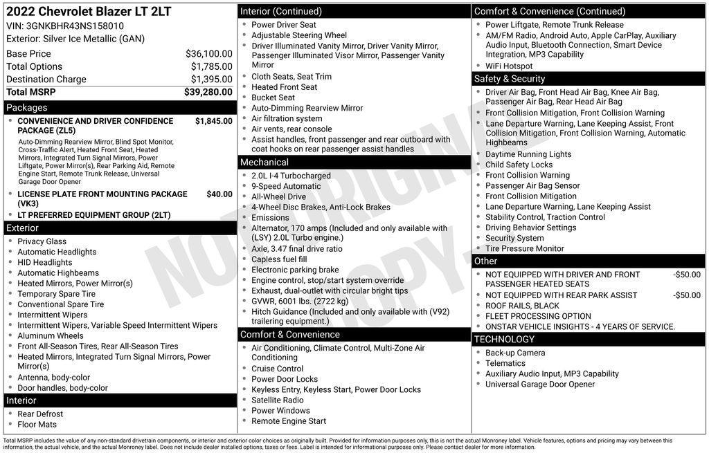 used 2022 Chevrolet Blazer car, priced at $23,682