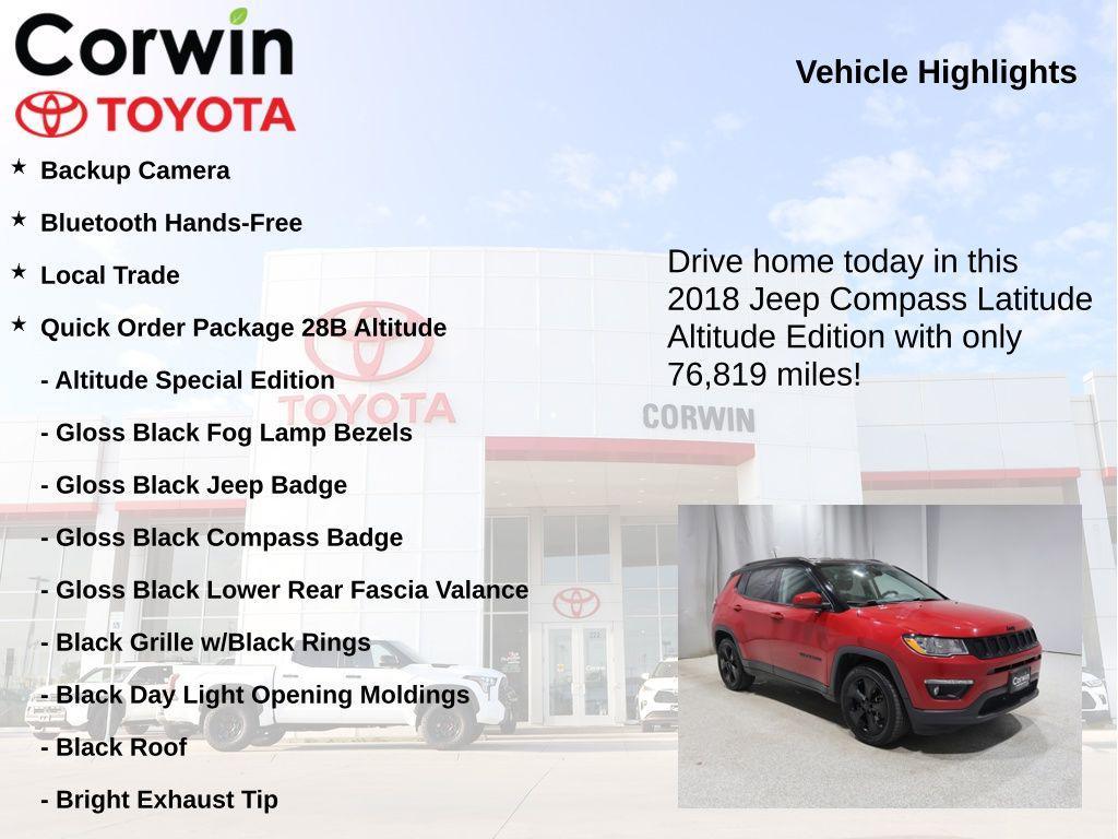 used 2018 Jeep Compass car, priced at $14,938