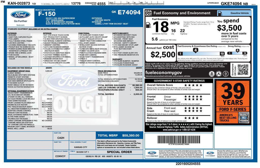 used 2016 Ford F-150 car, priced at $23,515