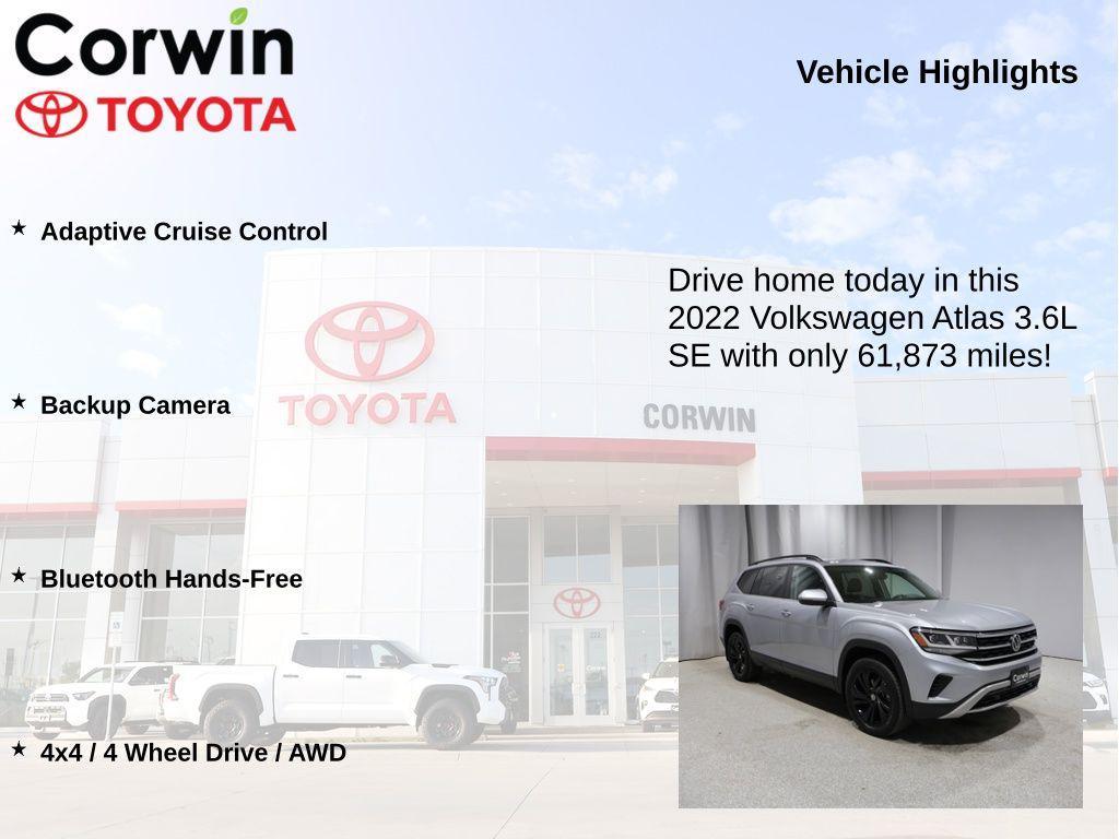 used 2022 Volkswagen Atlas car, priced at $25,998