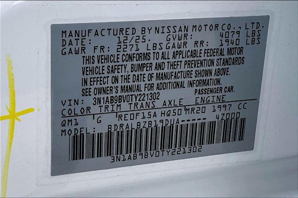 new 2026 Nissan Sentra car, priced at $23,267