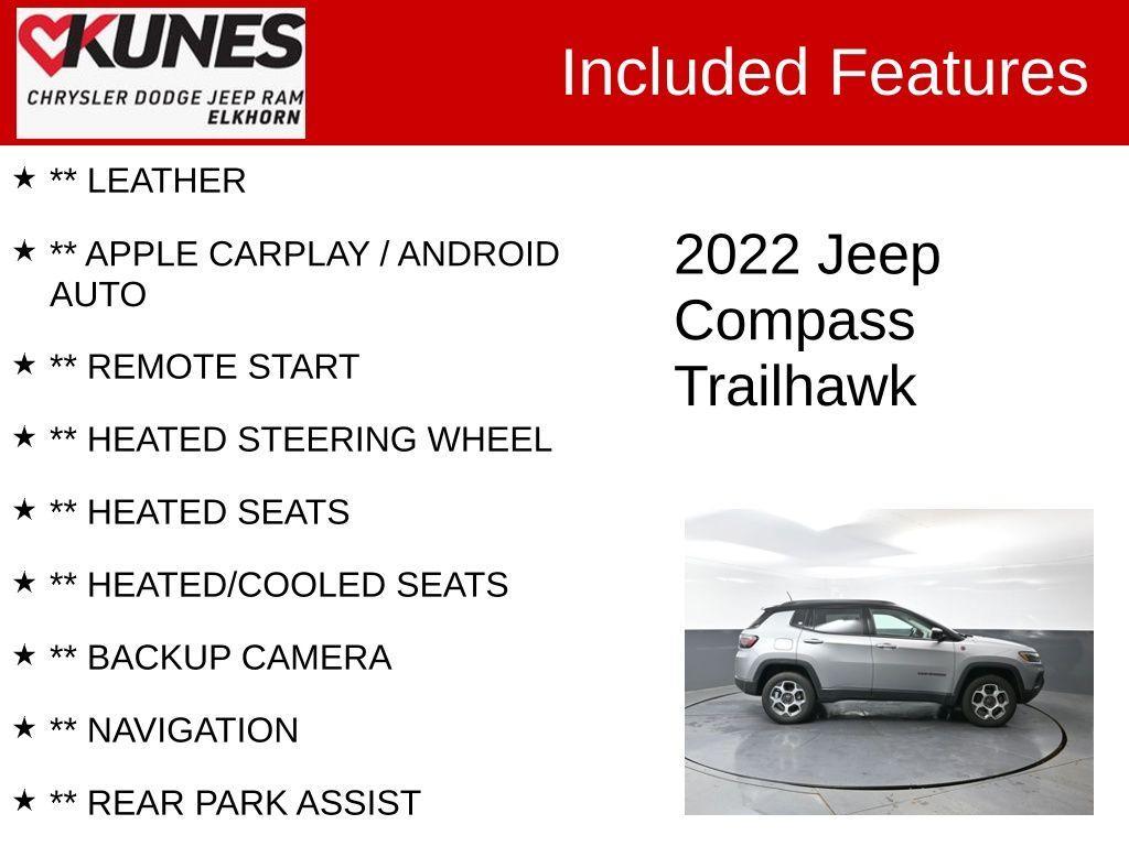used 2022 Jeep Compass car, priced at $22,727