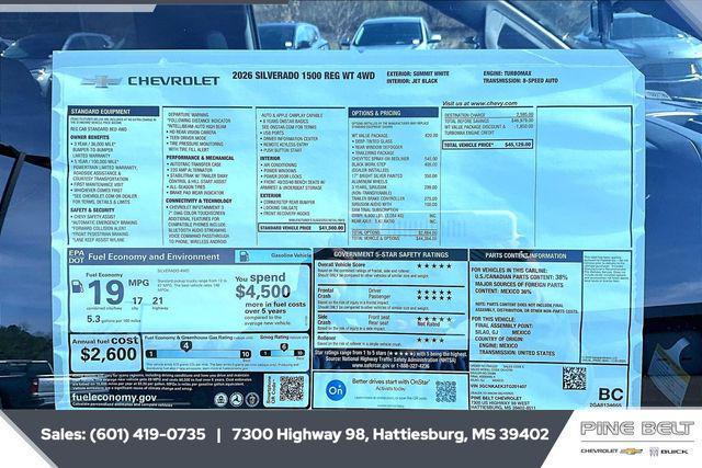 new 2026 Chevrolet Silverado 1500 car, priced at $38,574