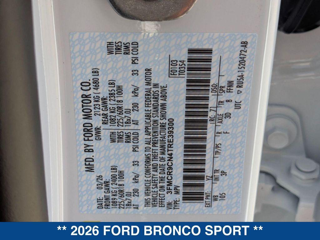 new 2026 Ford Bronco Sport car, priced at $40,525