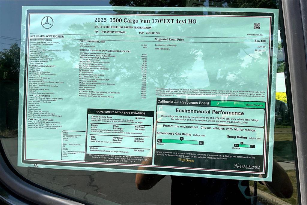 new 2025 Mercedes-Benz Sprinter 3500 car, priced at $85,261